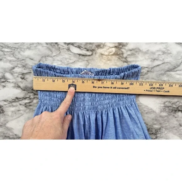 Sagimar 100% Linen Pants Pull On Blue Wide Leg Women's Made In Italy Linen Sz S? - Picture 5 of 7